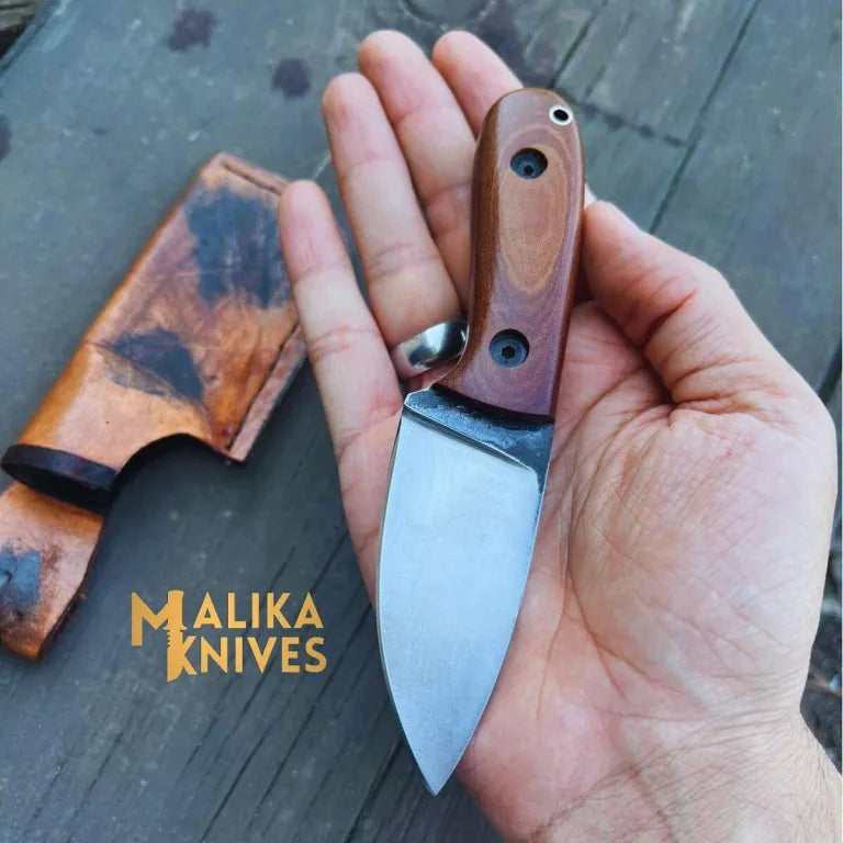 Premium Custom EDC Skinner Knife with Handcrafted Leather Sheath - Razor-Sharp Survival Tool-0023