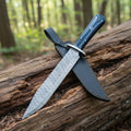 Mountain Man Bowie Knife Damascus Bull Horn