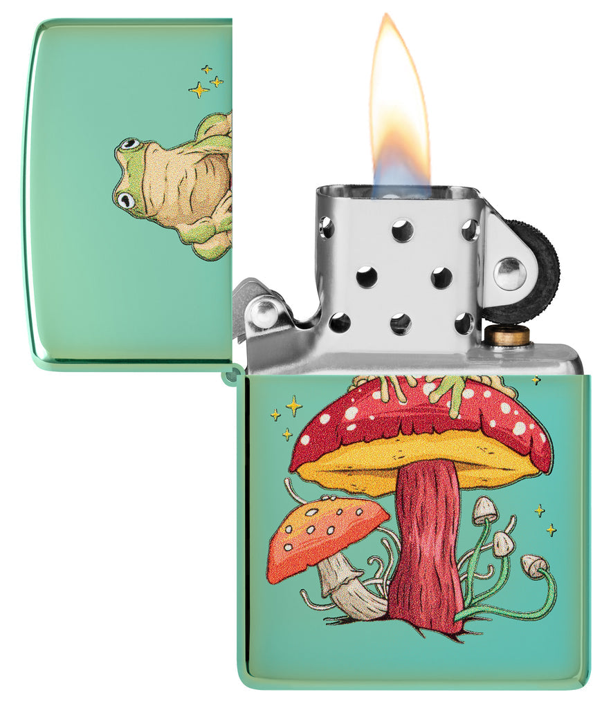 Zippo Mystical Frog, High Polish Green Lighter #48973