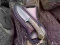 Ram Horn Satin Drop Point Hunter Knife for Field Dressing and Camp Use