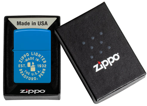 Zippo Seal, Sky Blue Matte Lighter #46173