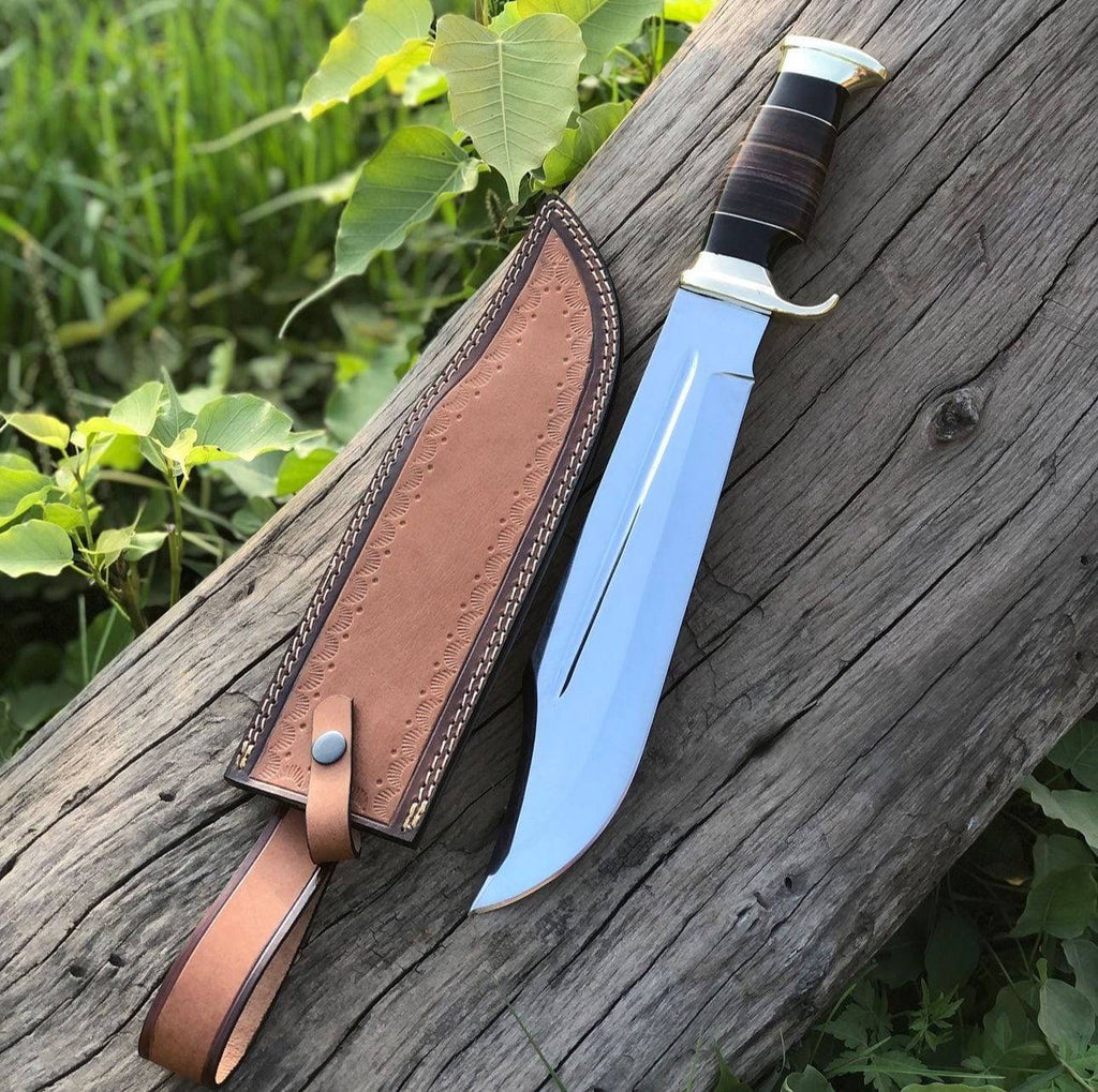 Crocodile Dundee Outback inspired Dundee knife by cskforged with a polished blade and rugged handle, suitable for outdoor use
