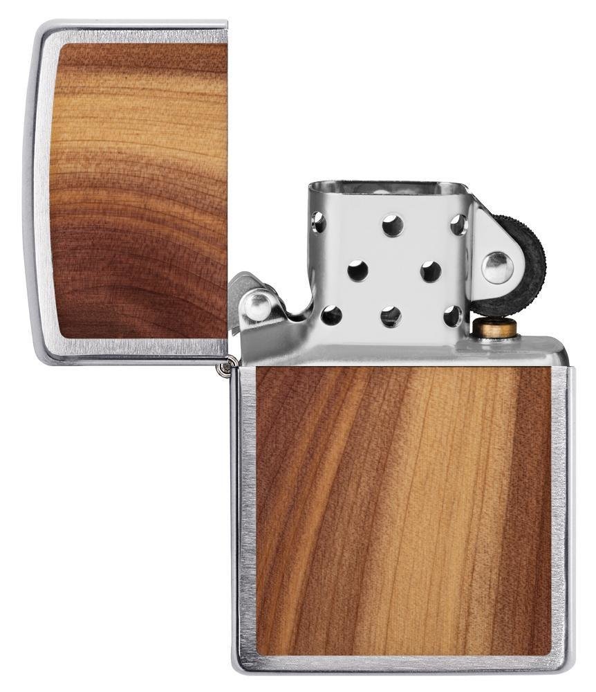 Zippo WOODCHUCK USA Cedar 100% Real Wood, Brushed Chrome Lighter #29900