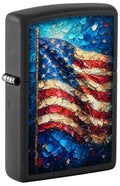 Zippo American Flag Paint Art, Black Matte Lighter #46718
