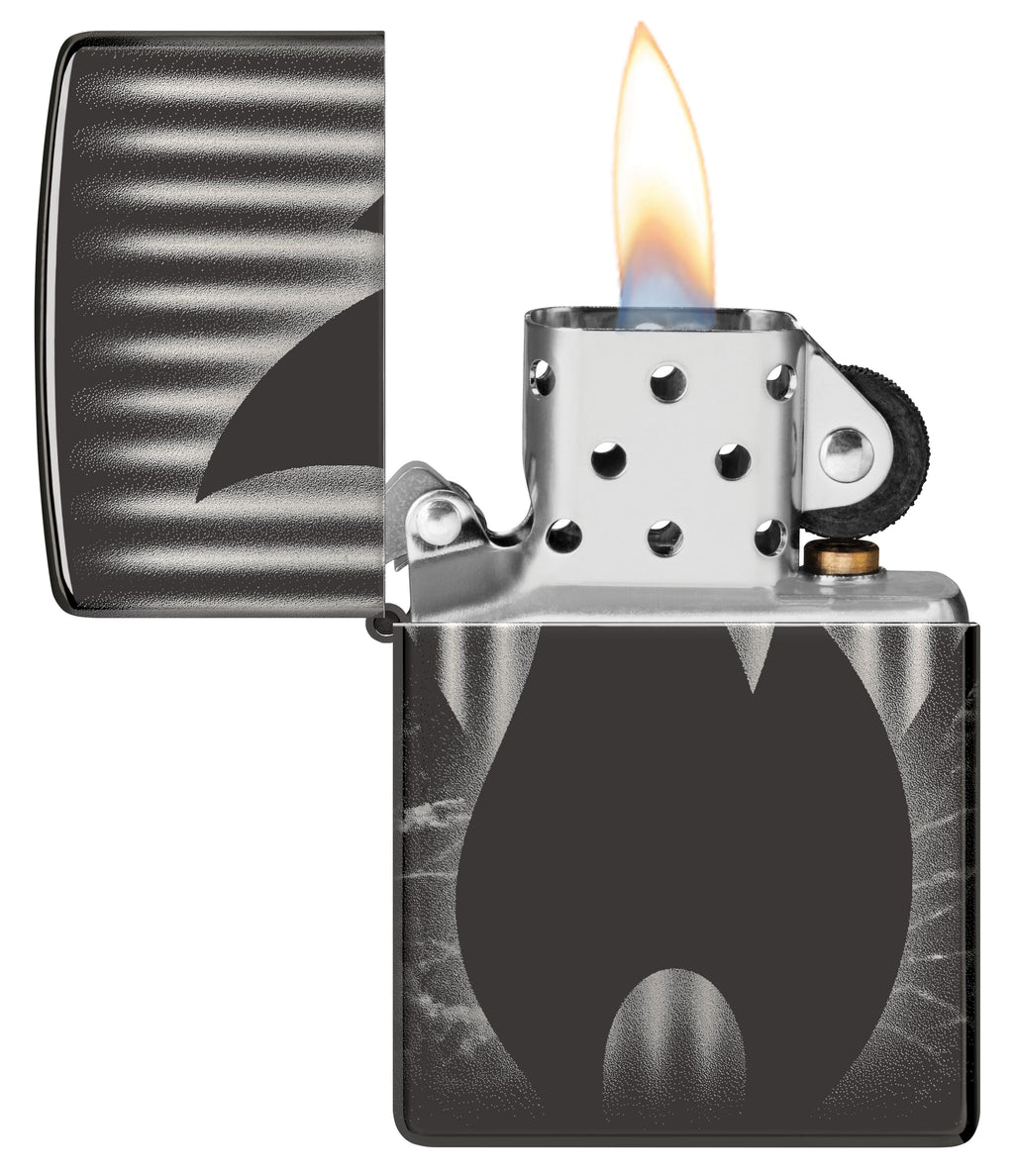 Zippo Flame Logo Photo Image 360°, High Polish Black Lighter #48738