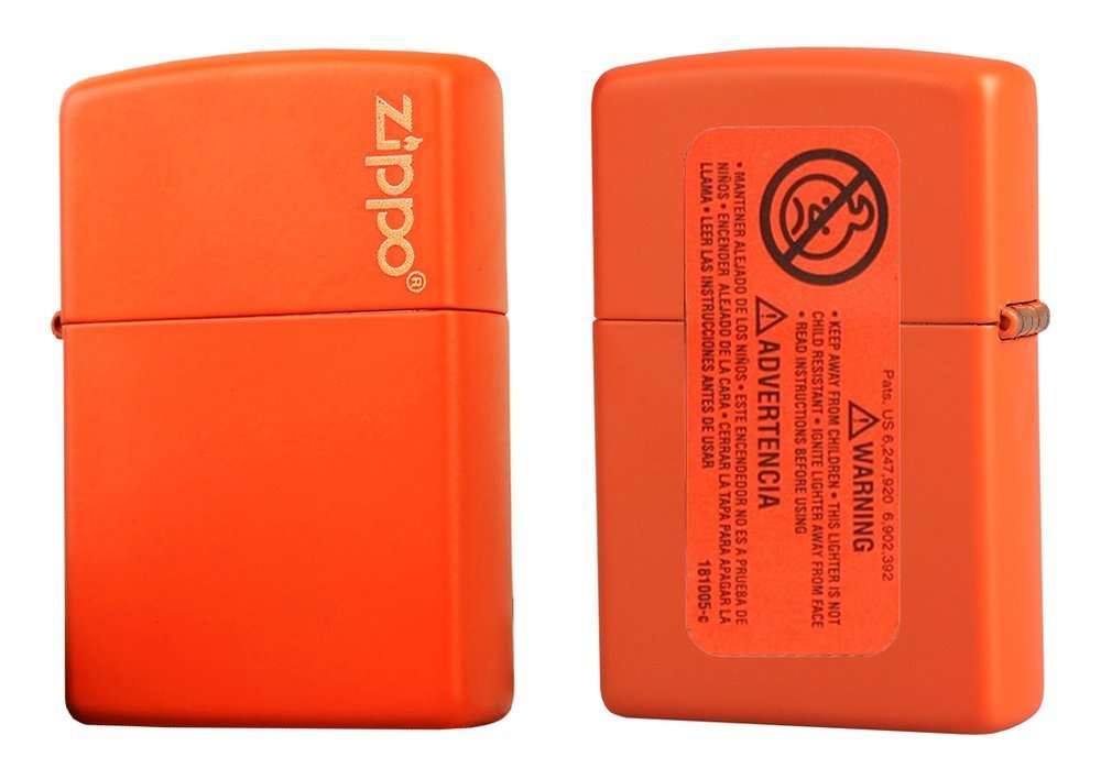 Zippo Classic Orange Matte with Logo, Lighter #231ZL