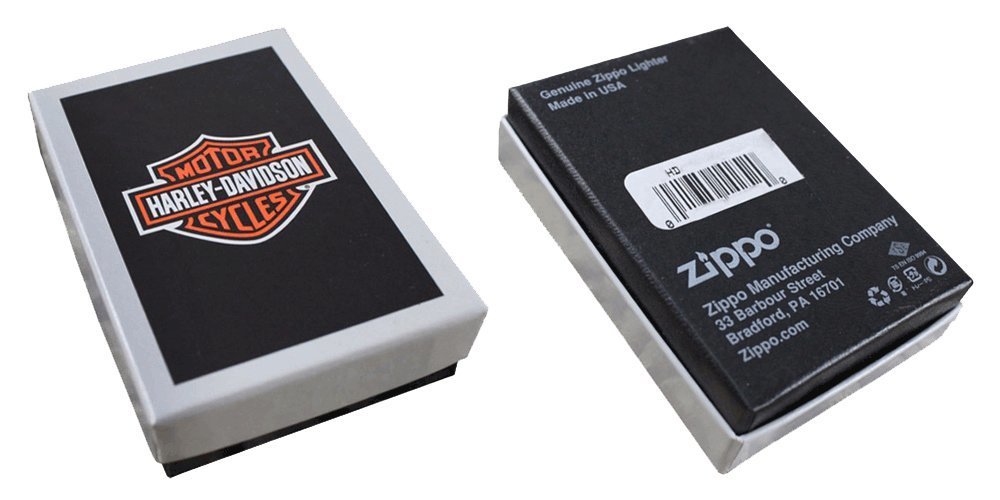 Zippo Harley-Davidson & Leather Pouch Gift Set #LPGS-LPLBK-200HD.H252