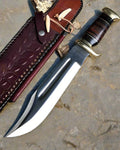 Custom Handmade Crocodile Dundee Knife – 440C Steel Blade, Leather & Resin Handle with Sheath