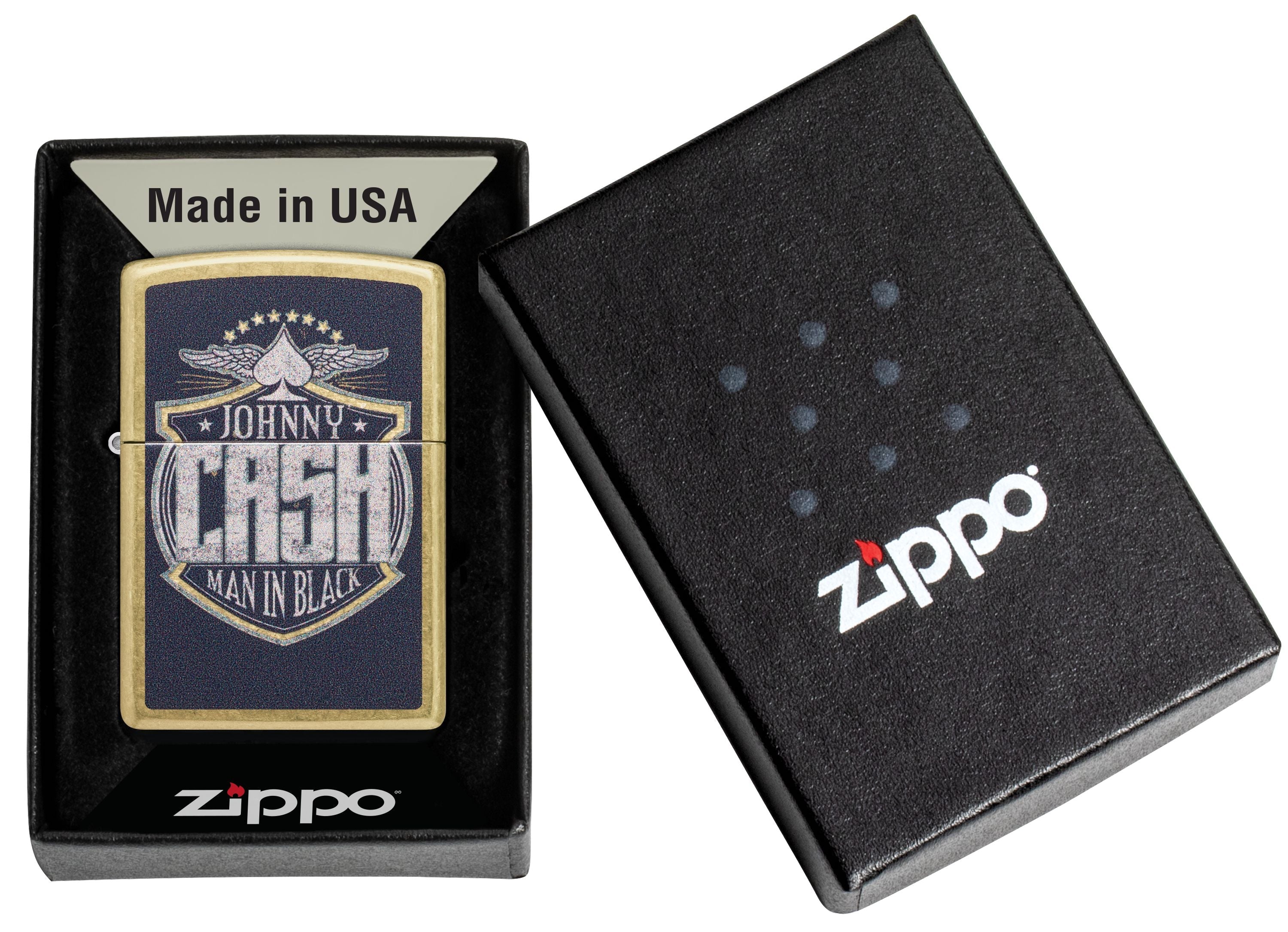 Zippo Johnny Cash Man in Black, Street Brass Lighter #47200