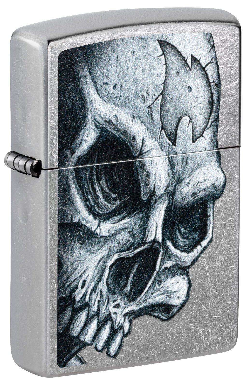 Zippo Skull and Flame, Street Chrome Lighter #46587