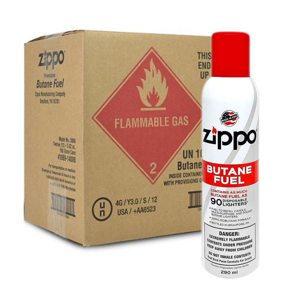 Zippo Premium Butane Fuel, 290 ml, 12-Can #3850