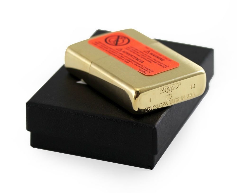Zippo Armor Brushed Brass Lighter #168