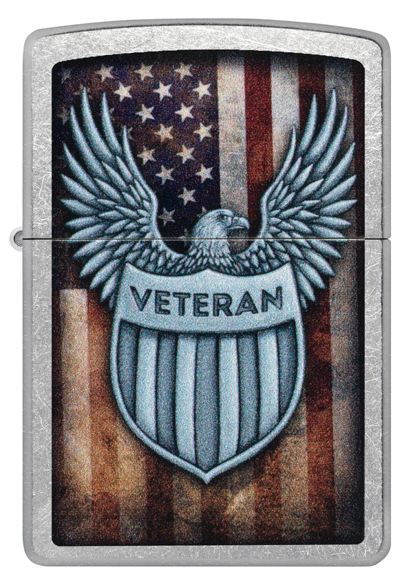 Zippo Veteran Crest, Street Chrome Lighter #46824