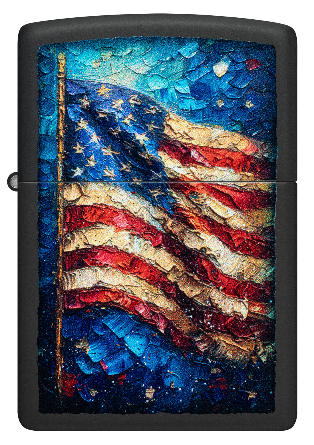 Zippo American Flag Paint Art, Black Matte Lighter #46718