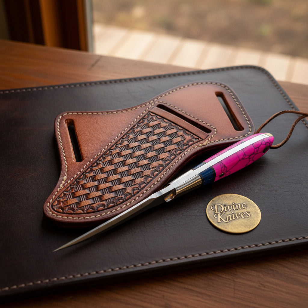 Pink Resin Cowboy Skinner for Hunting and Field Work