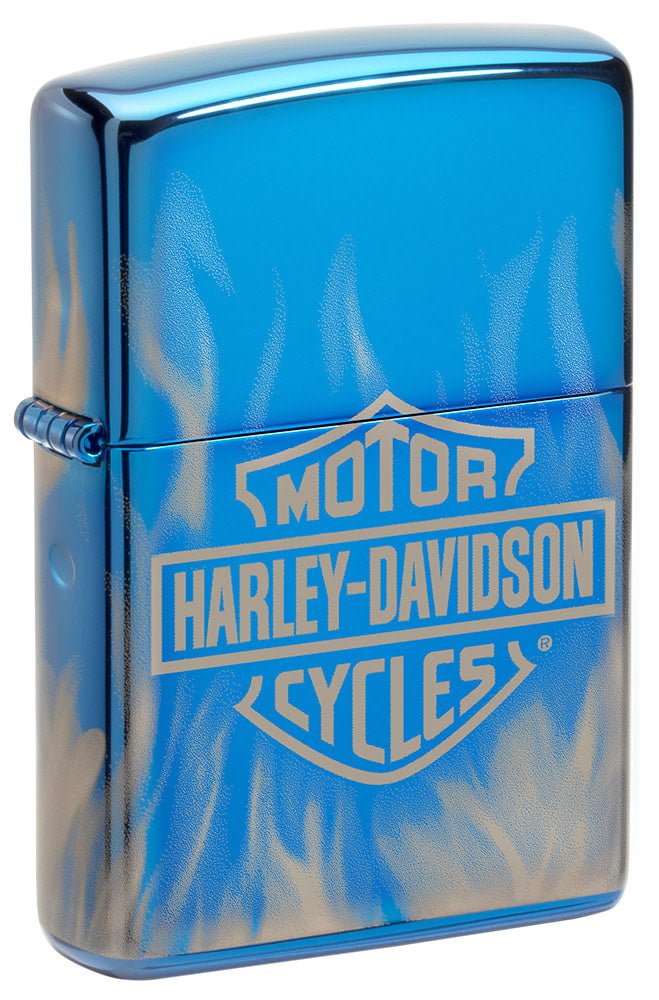 Zippo Harley-Davidson Motorcycles, High Polish Blue Lighter #49469