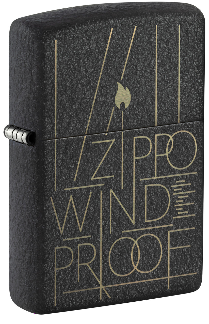 Zippo Line Art Zippo, Black Crackle Lighter #46172