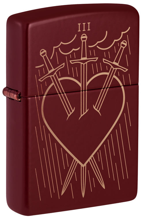 Zippo Three of Swords, Merlot Lighter #46723