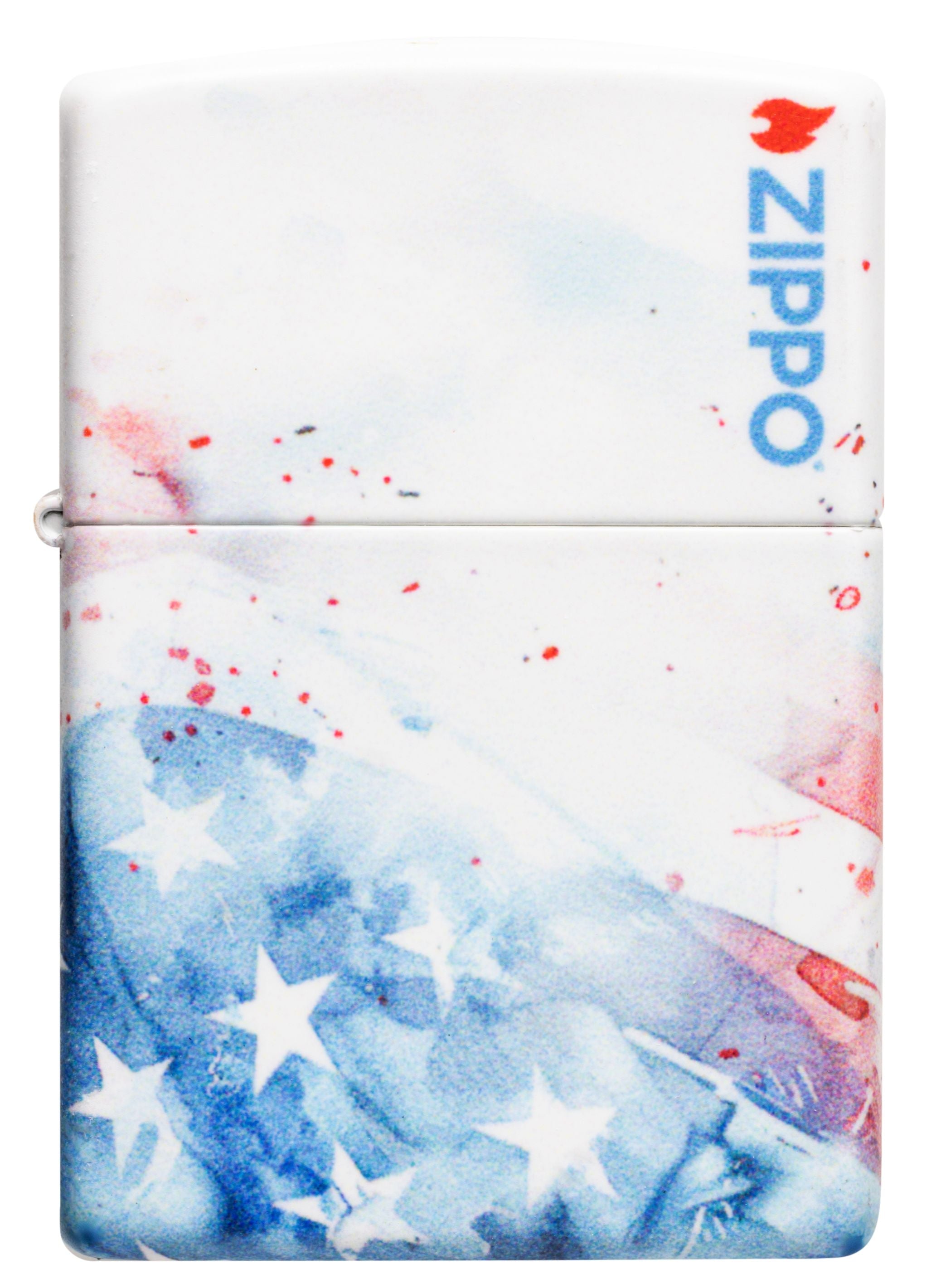Zippo American Flag Watercolor 540°, White Matte Lighter #47209