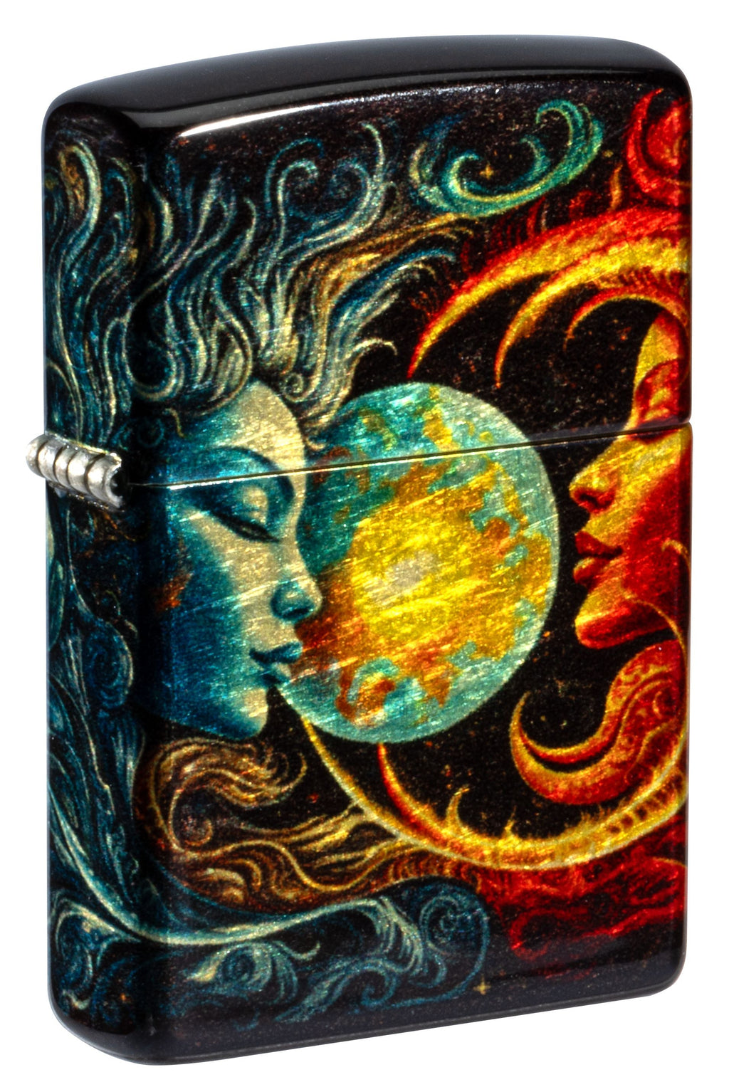 Zippo Spiritual Sun and Moon, 540° Tumbled Brass Fusion Lighter #46563