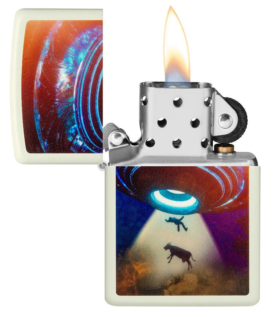 Zippo UFO Alien Abduction, Glow-in-the-Dark Lighter #49838