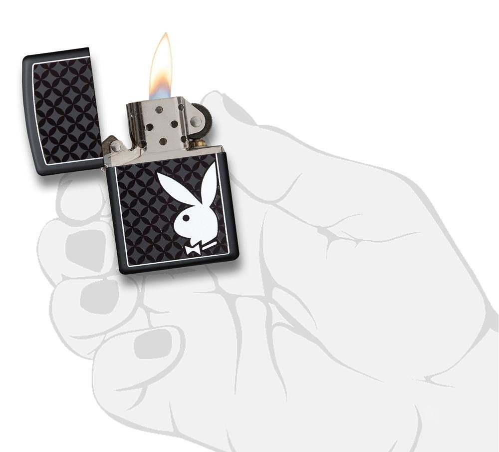 Zippo Playboy Bunny Logo, Black Matte Lighter #29578