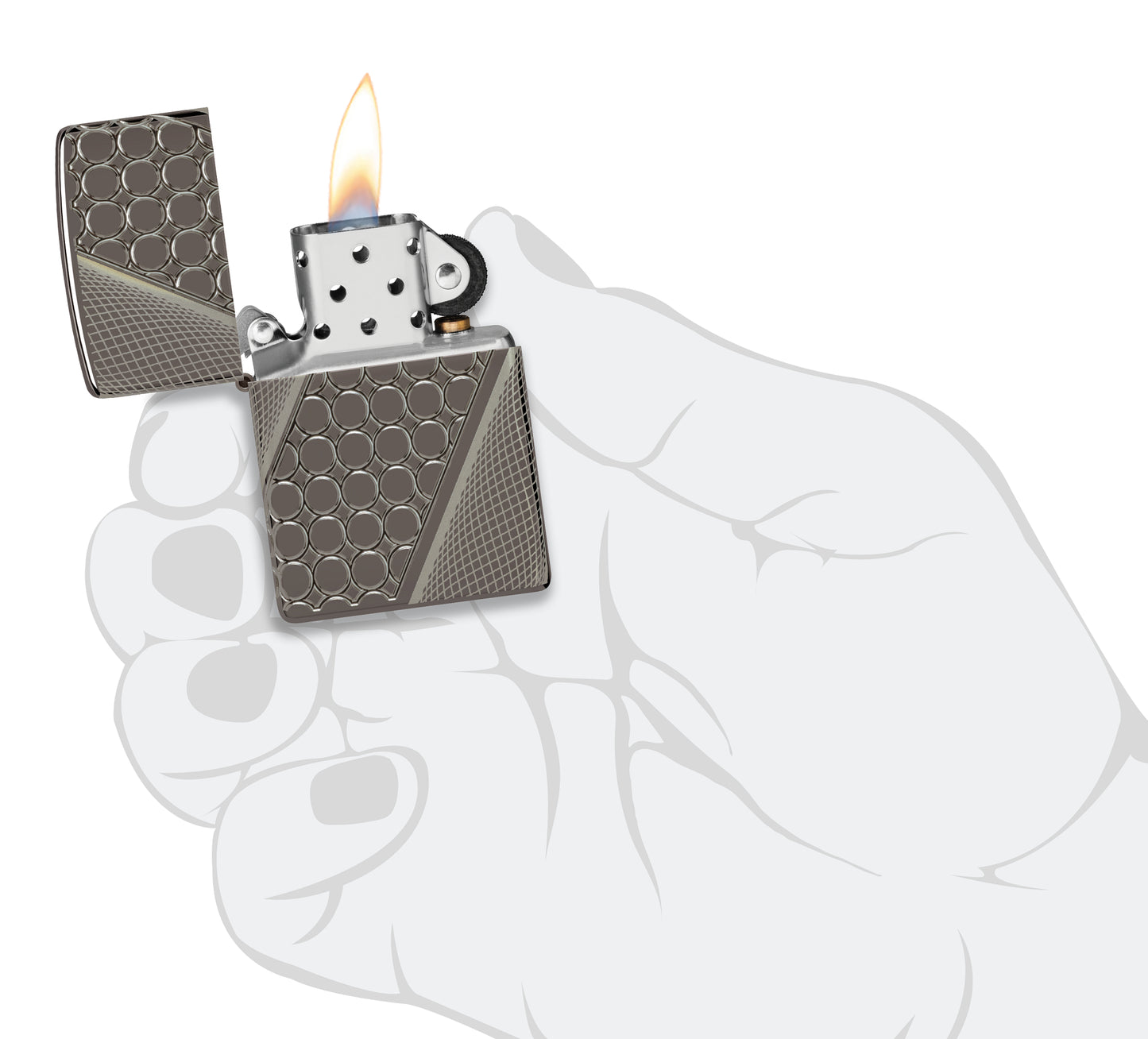 Zippo Armor Deep Dots MultiCut 360°, Black Ice Lighter #46812
