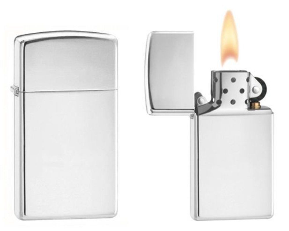 Zippo Slim High Polish Chrome Lighter #1610
