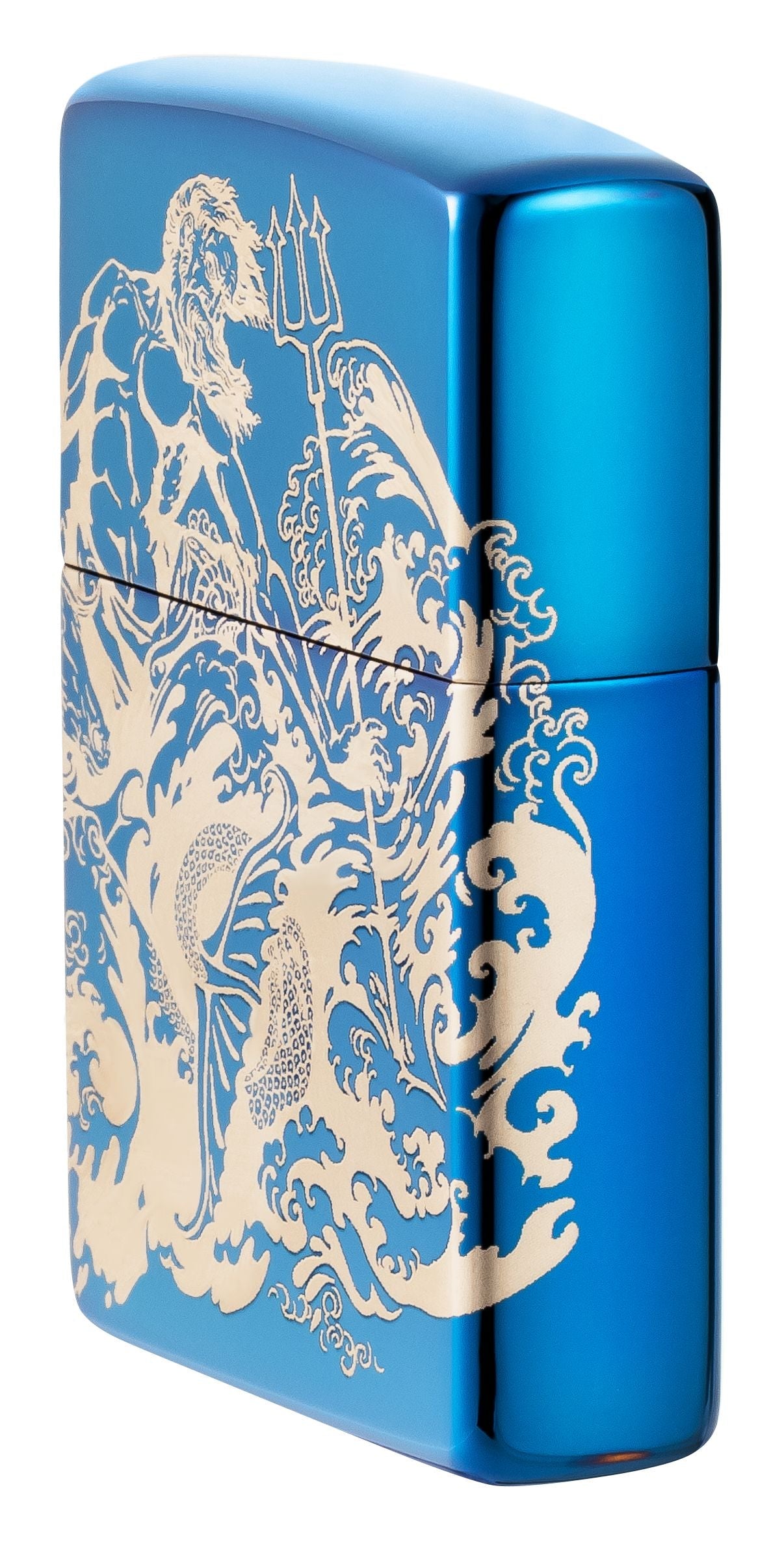 Zippo Brawling Titans Photo Image 360°, High Polish Blue Lighter #48787