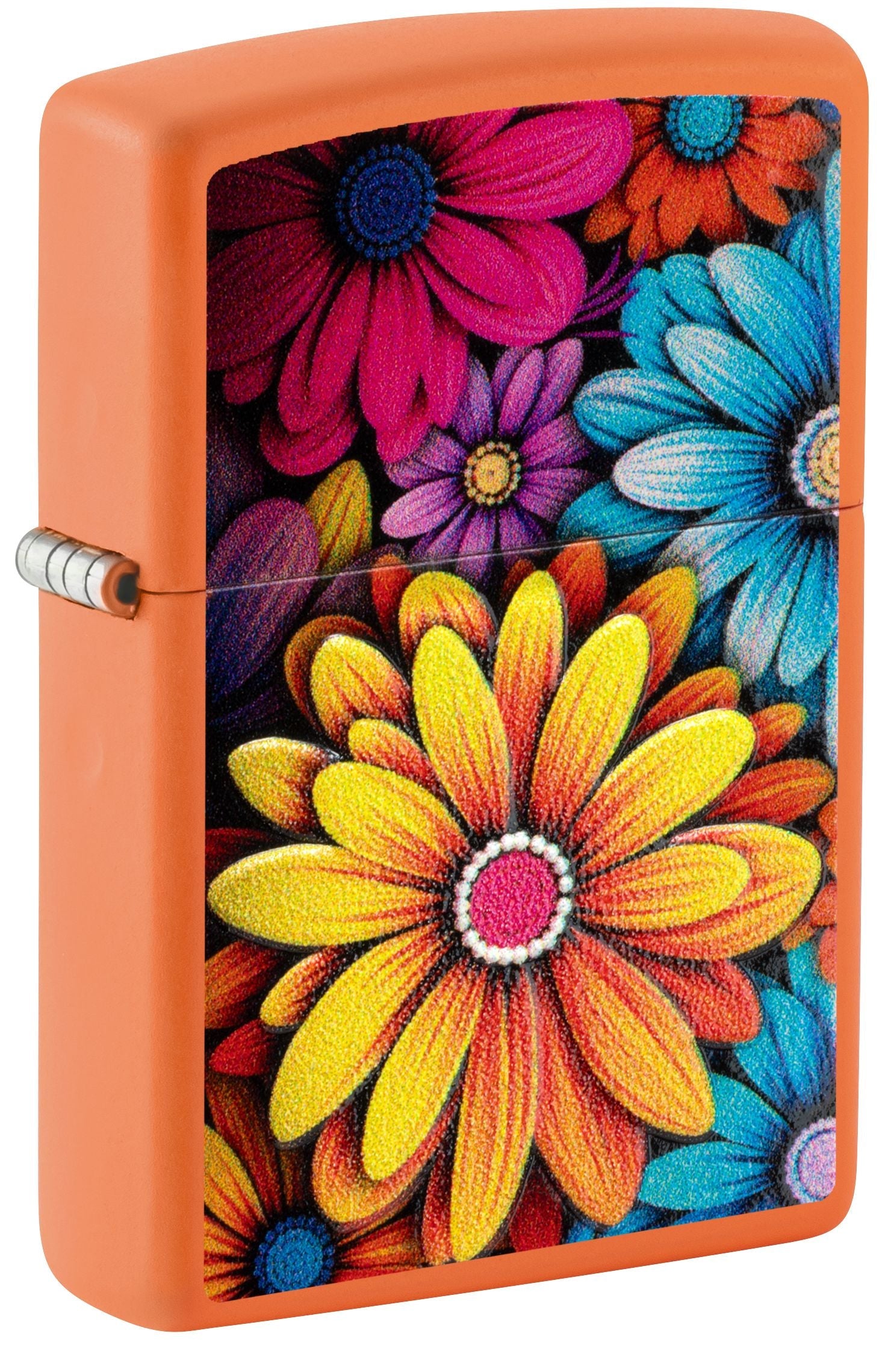 Zippo Flowers Texture Print, Orange Matte Lighter #46434