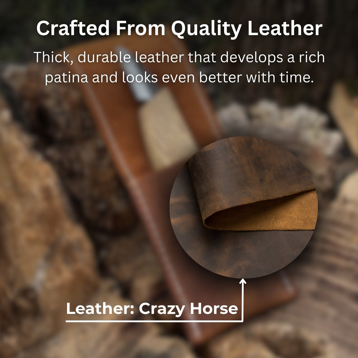 1 Pocket Leather Tool Case in Crazy Horse leather - Sharky Forged Steel Tools