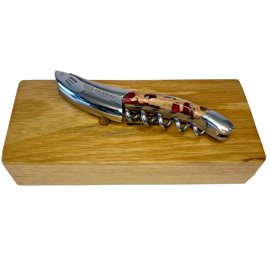 Handcrafted Sommelier Waiter's Corkscrew with Cactus Fuchsia Handle by Laguiole en Aubrac