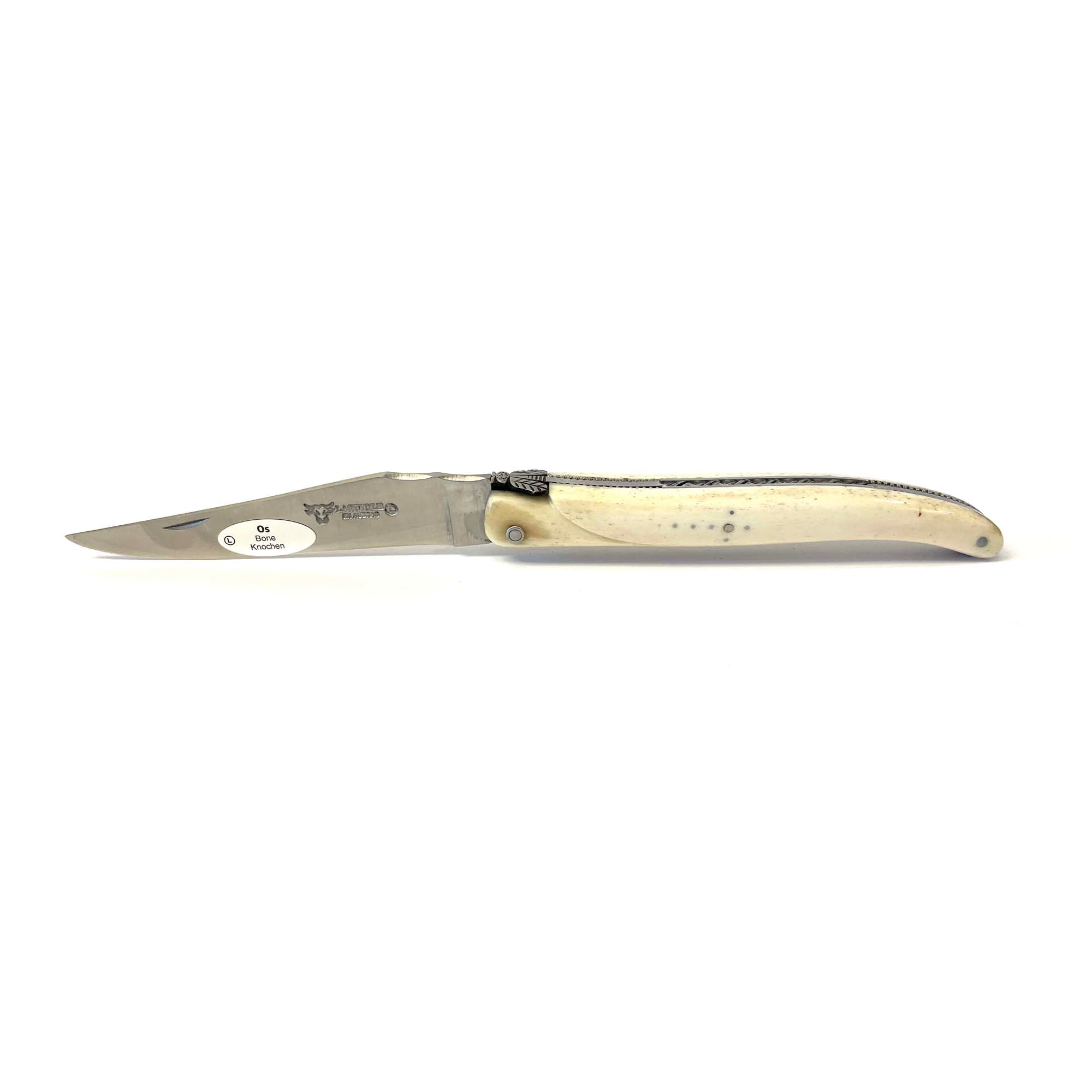 Laguiole en Aubrac La Perle Hand Carved Multipurpose Knife, Bone, 4.75-Inches