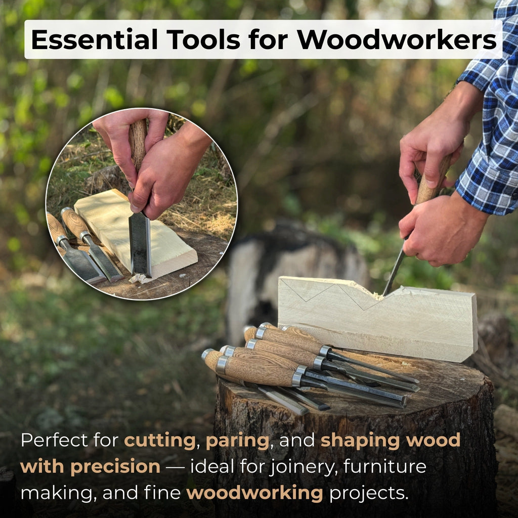 Sharky Forged Steel Tools 10-Piece Wood Carving Chisel Set - wood carving tools | Relic & Reel