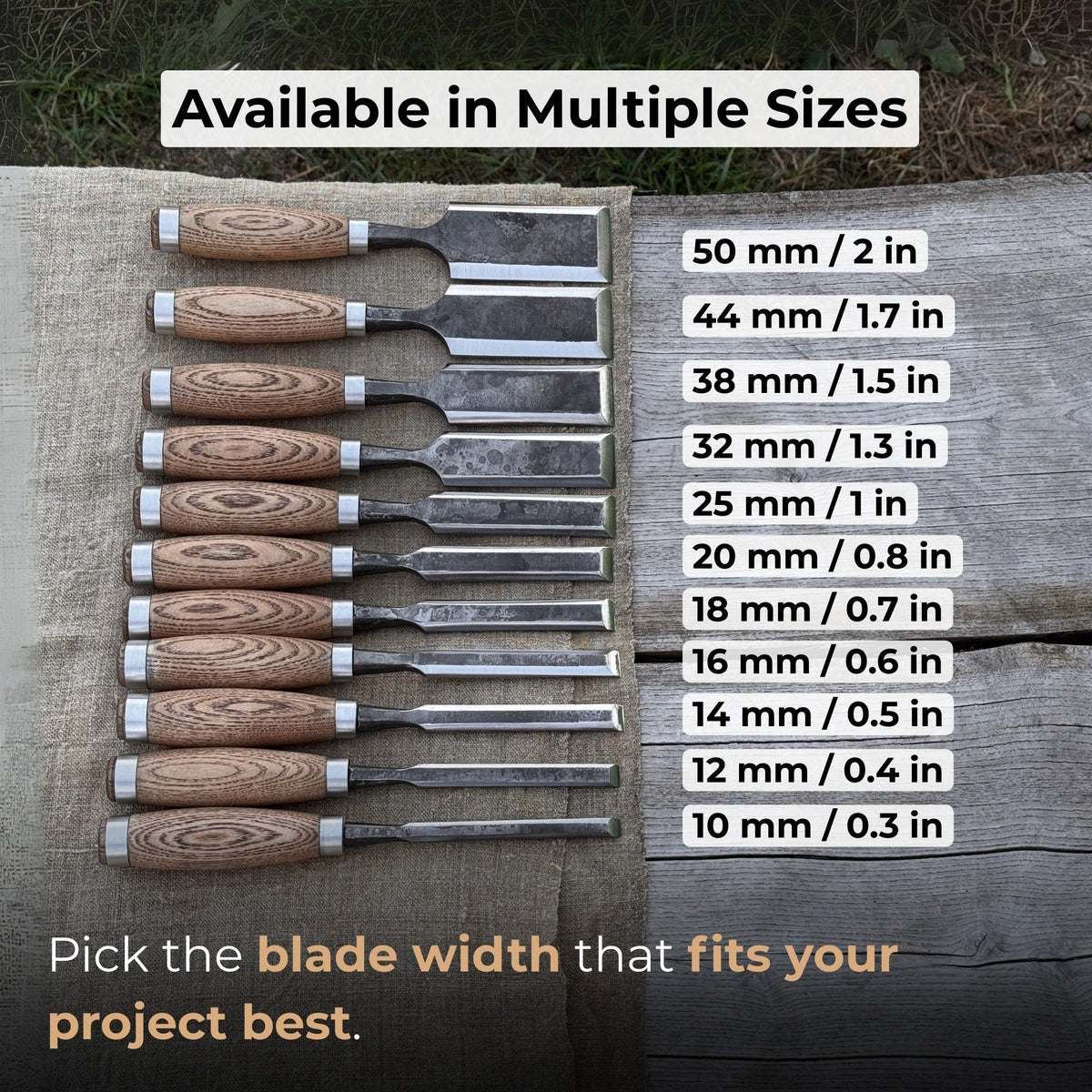 10-Piece Wood Carving Chisel Set by Sharky Forged Steel Tools - Relic & Reel