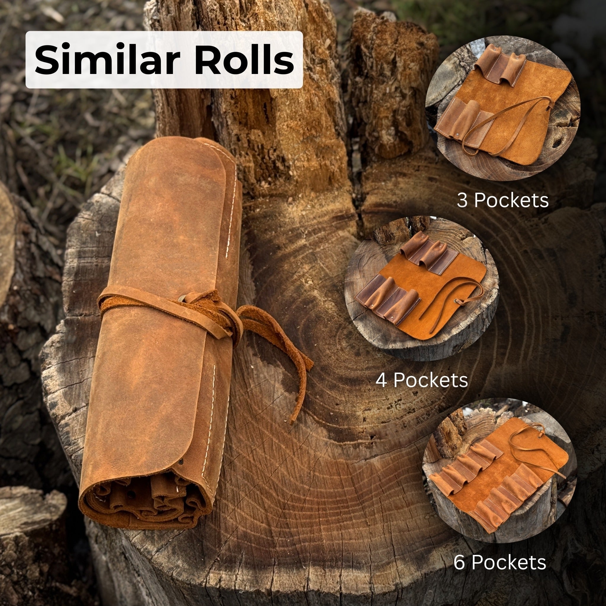 10 Pocket Leather Tool Roll
