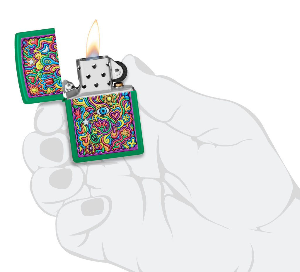 Zippo Trippy, Grass Green Matte Lighter #48957