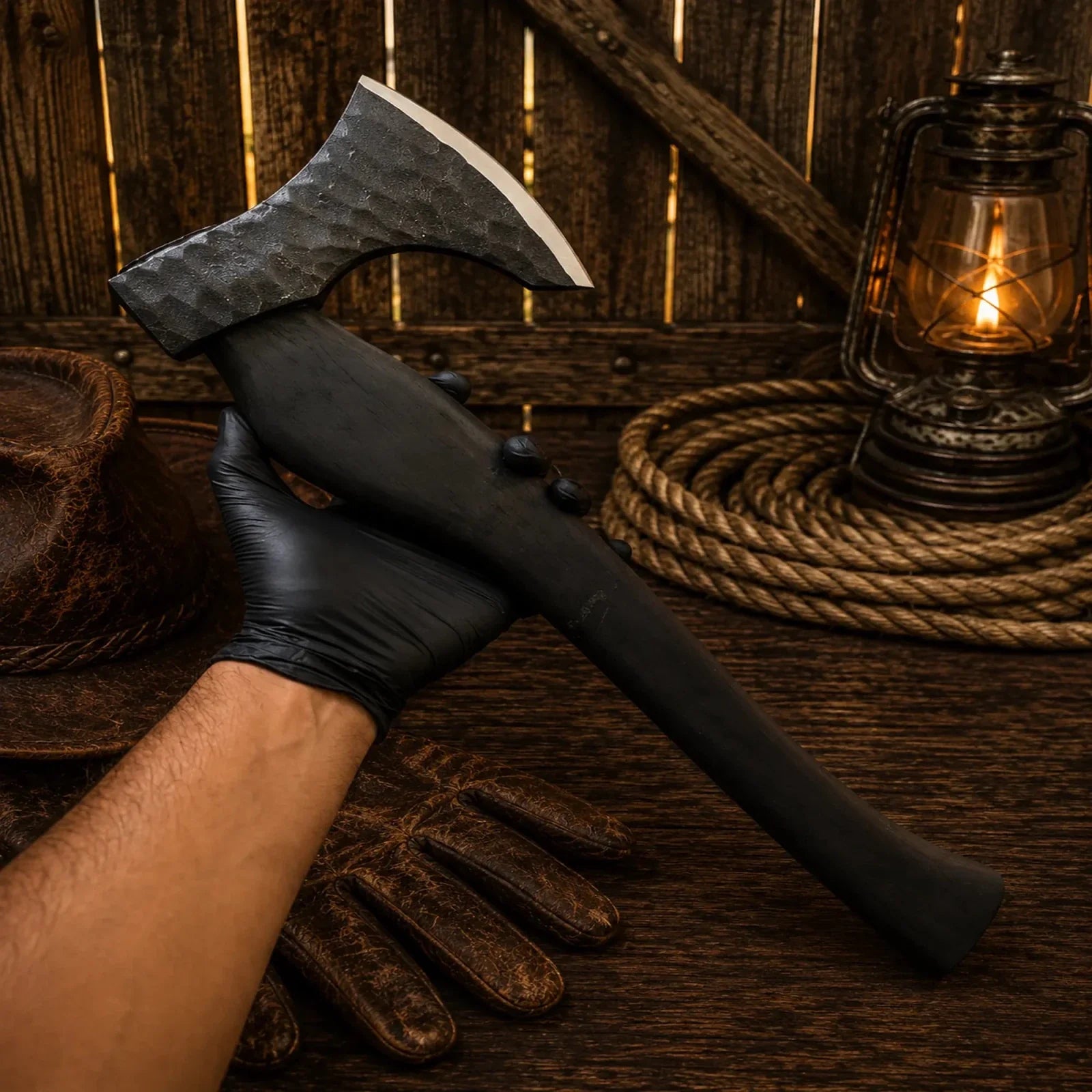 1095 High Carbon Steel Axe with Black Ash Wood Handle
