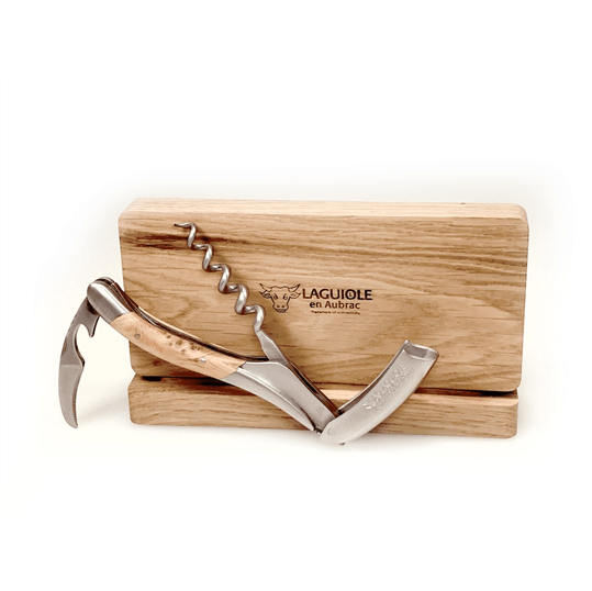 Handcrafted Sommelier Waiter's Corkscrew with Juniper Wood Handle by Laguiole en Aubrac