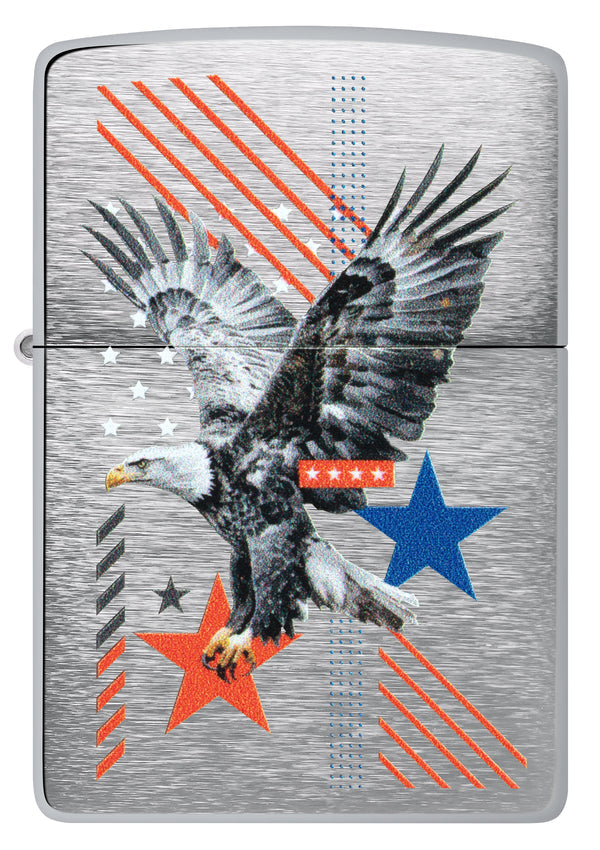 Zippo Abstract Americana, Brushed Chrome Lighter #46820