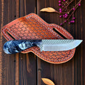 The Dusty Trail – Custom Handmade Rasp Steel Knife with Epoxy Resin Handle & Leather Sheath