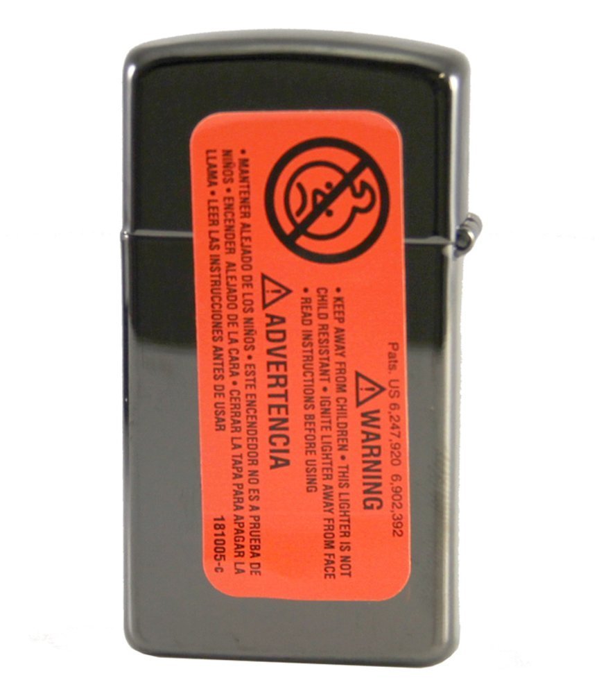 Zippo Slim Ebony, High Polish Black Lighter #28123