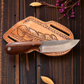 The Red River – Custom Handmade Rasp Steel Knife with Rosewood Handle & Leather Sheath