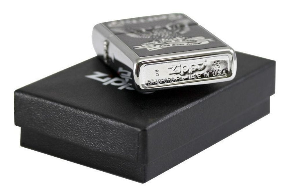 Zippo Eagle Right to Bear Arms, High Polish Chrome Lighter #28290