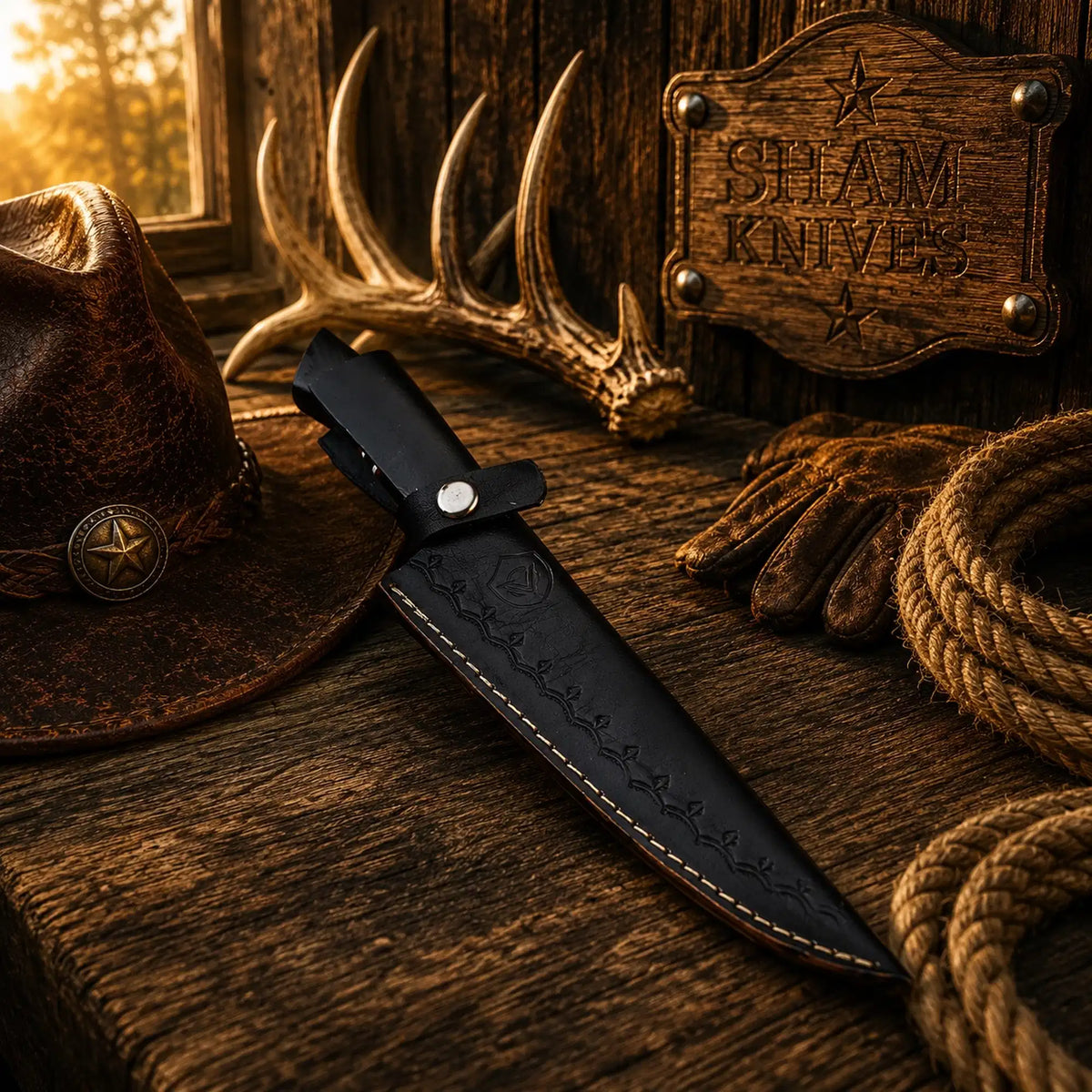 SHAM KNIVES leather sheath for outdoor fixed blade knife | Relic & Reel