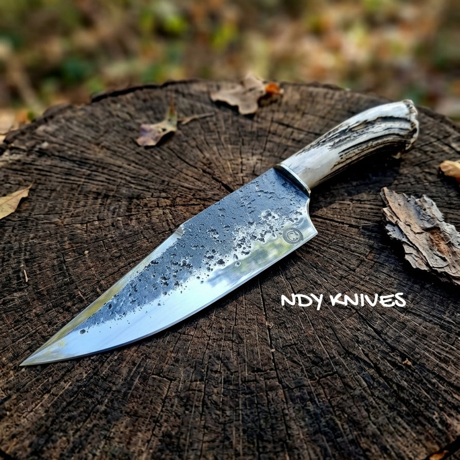 12" High Carbon Hunting Chef Knife – Stag Horn Camp Tool
