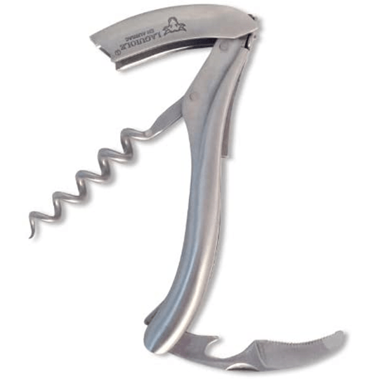 Handcrafted Sommelier Waiter's Corkscrew with Brushed Stainless Steel Handle by Laguiole en Aubrac