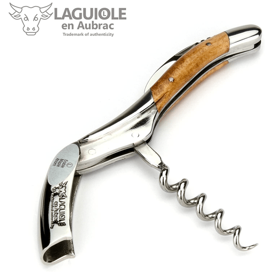 Handcrafted Sommelier Waiter's Corkscrew with Wavy Maple Wood Handle by Laguiole en Aubrac