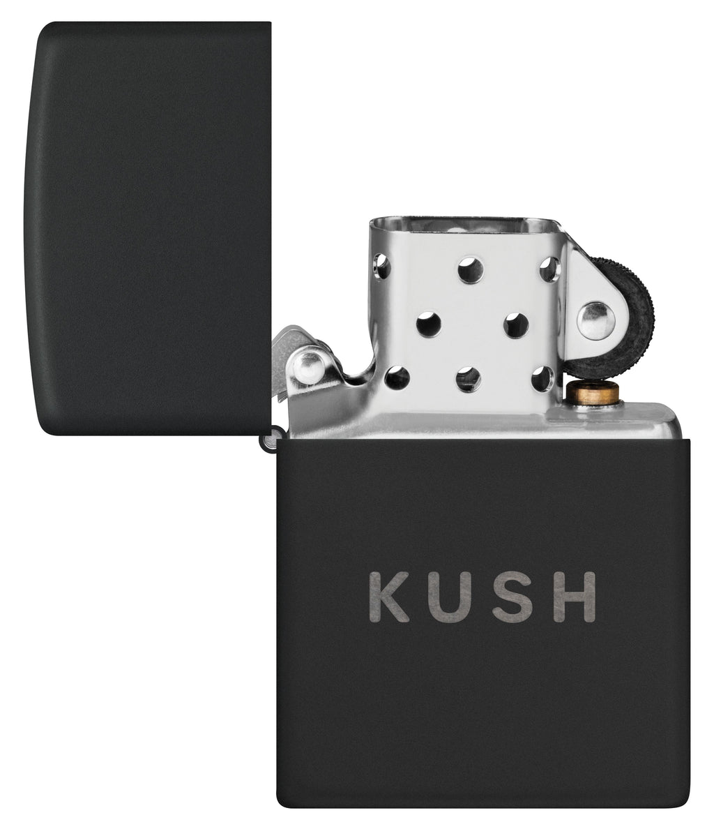 Zippo KUSH Logo, Black Matte Lighter #47215