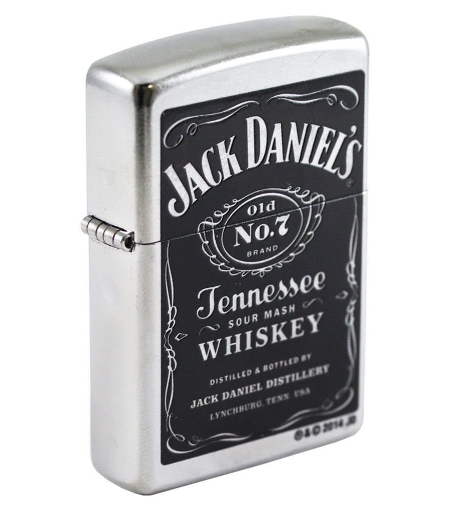 Zippo Jack Daniels Label, Street Chrome Lighter #24779